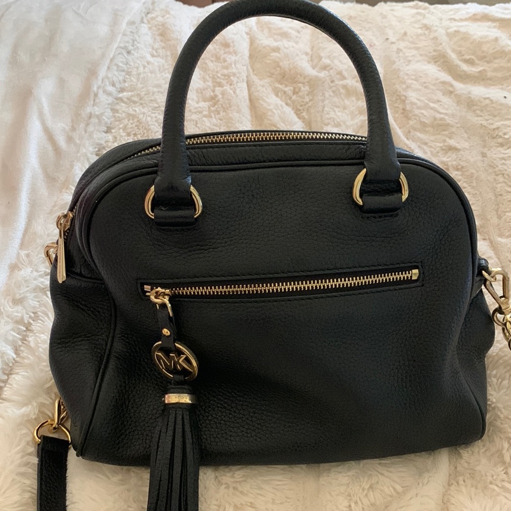 Vintage Michael Kors Leather Black Top Handle and Crossbody with removable strap
